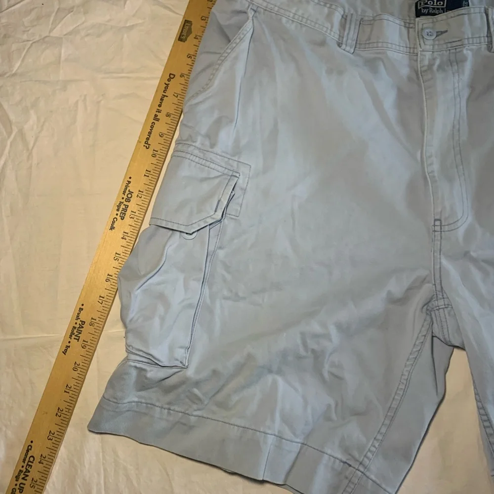 Vintage 90s Ralph Lauren Faded Cargo Shorts Blue EUC‎